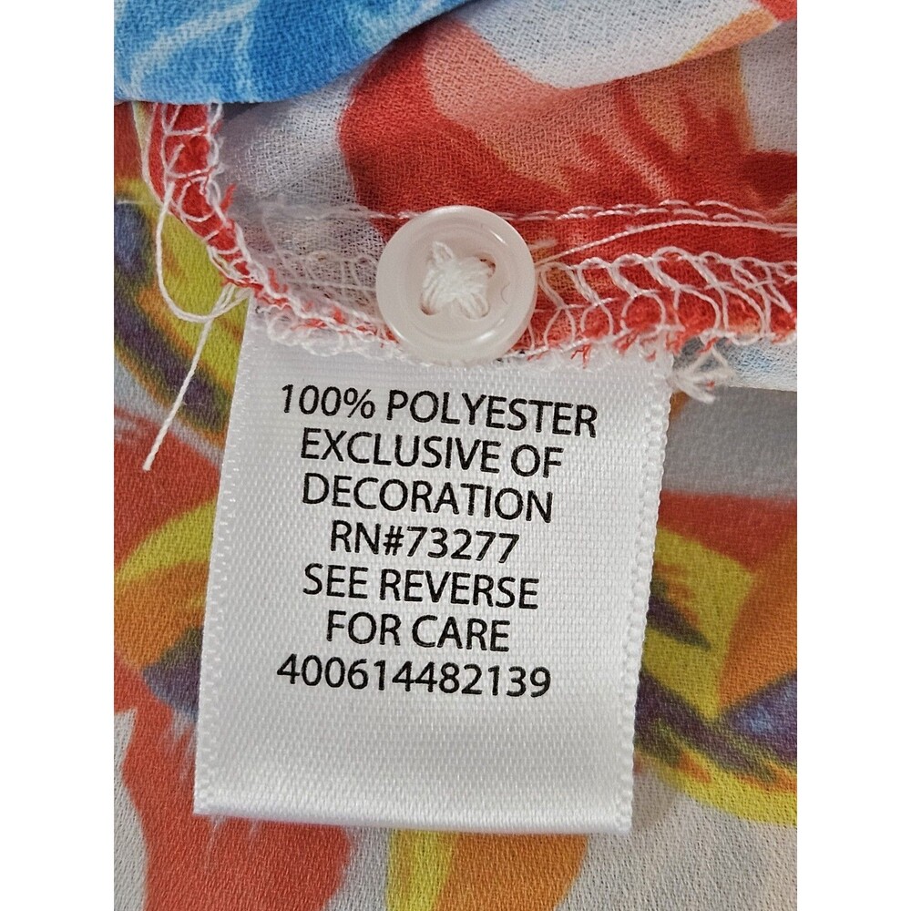 Floral Lace Inset Sleeveless Top Women's Size XS Tropical Print By Candies - Picture 6 of 7